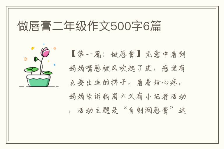 做唇膏二年级作文500字6篇