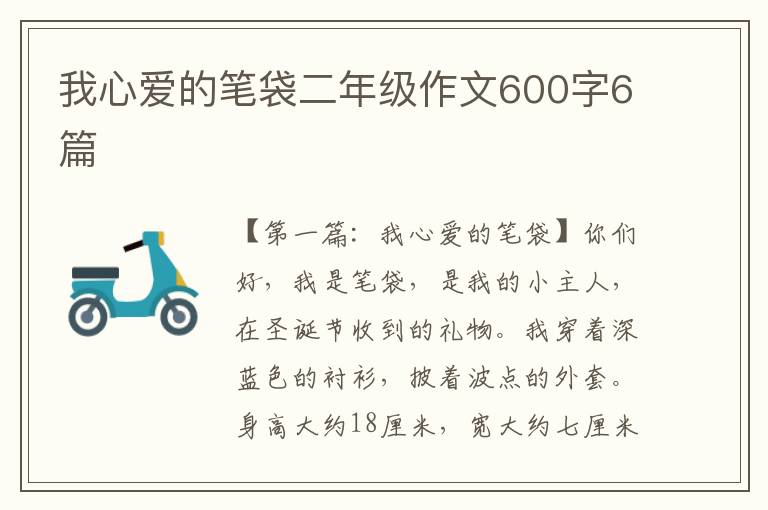 我心爱的笔袋二年级作文600字6篇