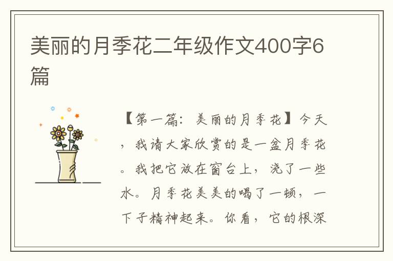 美丽的月季花二年级作文400字6篇