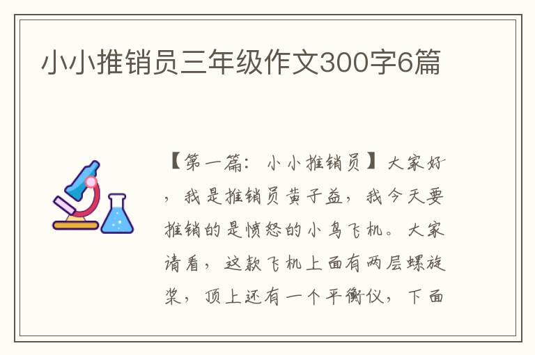 小小推销员三年级作文300字6篇