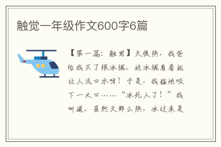 触觉一年级作文600字6篇