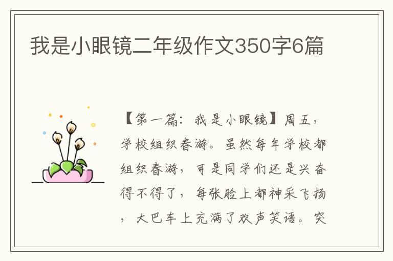 我是小眼镜二年级作文350字6篇