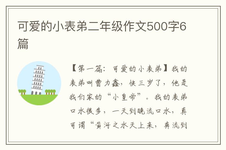 可爱的小表弟二年级作文500字6篇