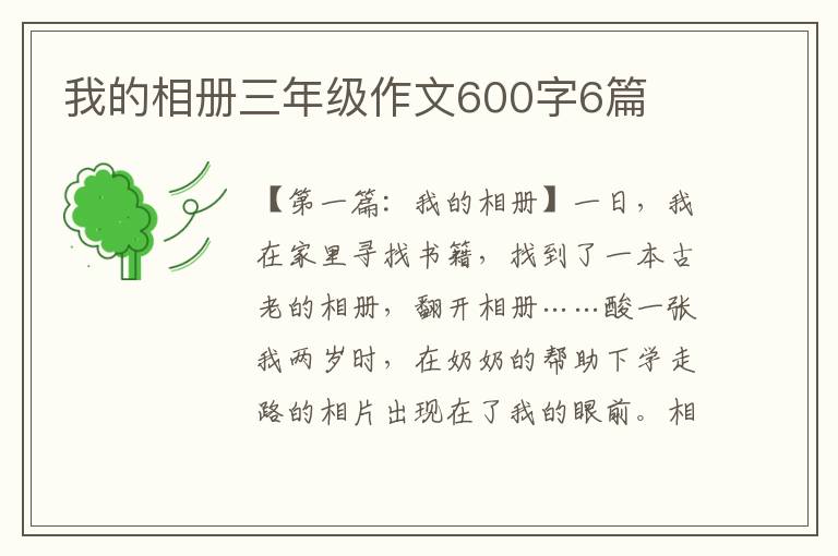 我的相册三年级作文600字6篇