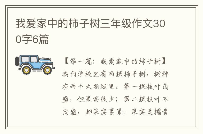 我爱家中的柿子树三年级作文300字6篇