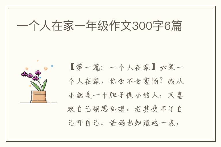 一个人在家一年级作文300字6篇