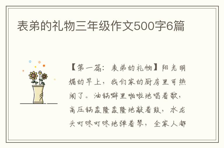 表弟的礼物三年级作文500字6篇