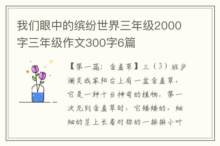 我们眼中的缤纷世界三年级2000字三年级作文300字6篇