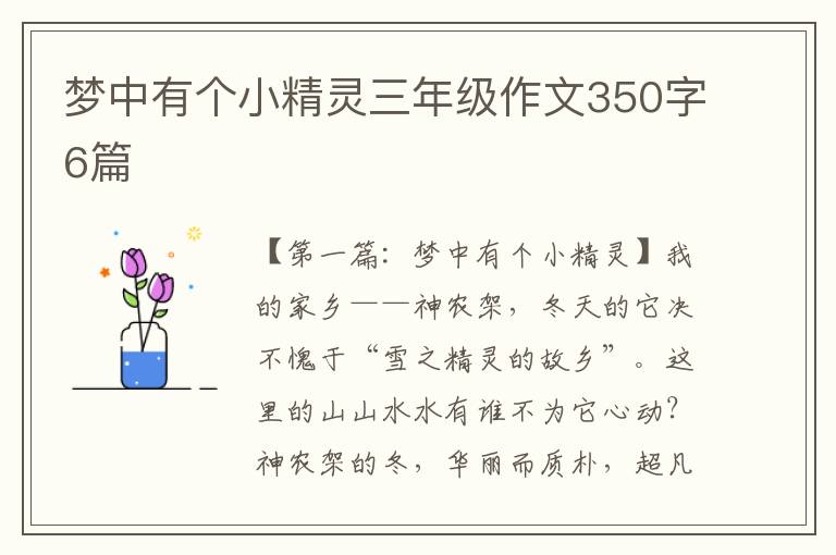 梦中有个小精灵三年级作文350字6篇