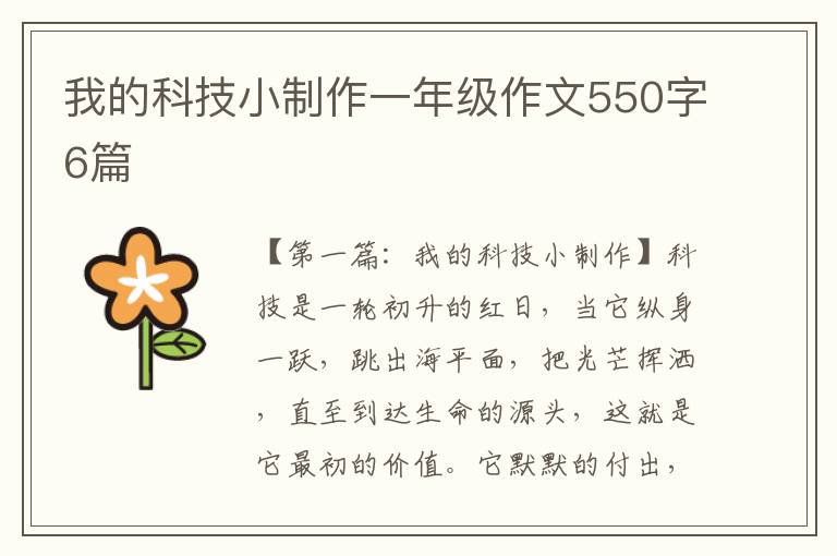 我的科技小制作一年级作文550字6篇