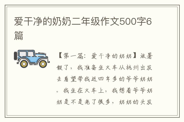 爱干净的奶奶二年级作文500字6篇