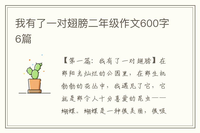 我有了一对翅膀二年级作文600字6篇