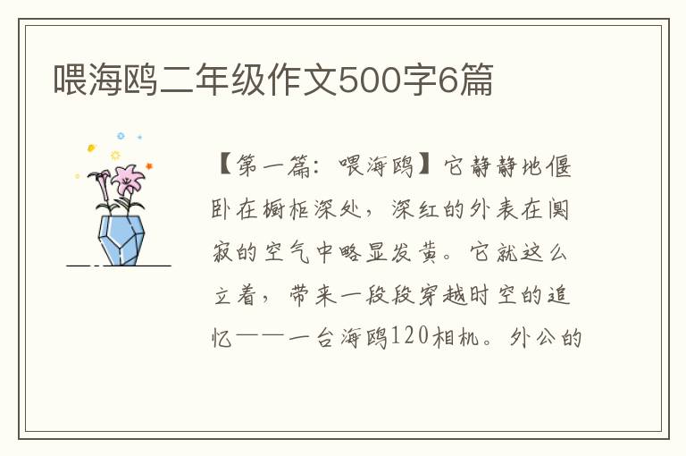 喂海鸥二年级作文500字6篇