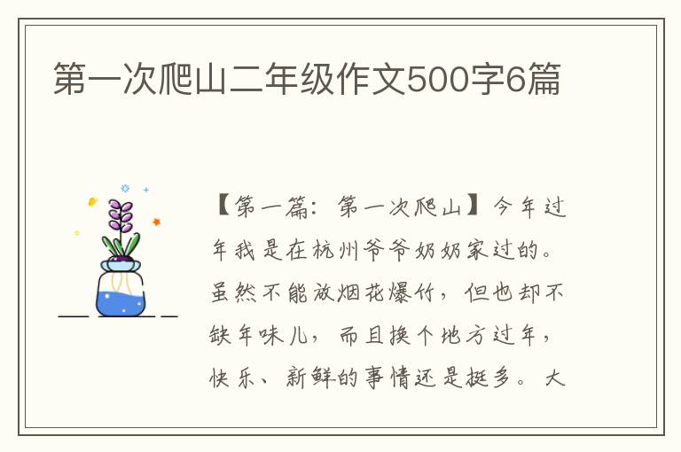 第一次爬山二年级作文500字6篇