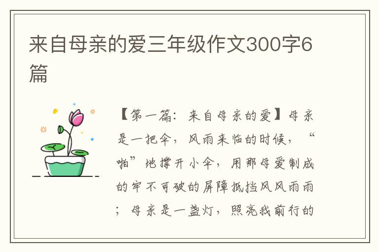 来自母亲的爱三年级作文300字6篇