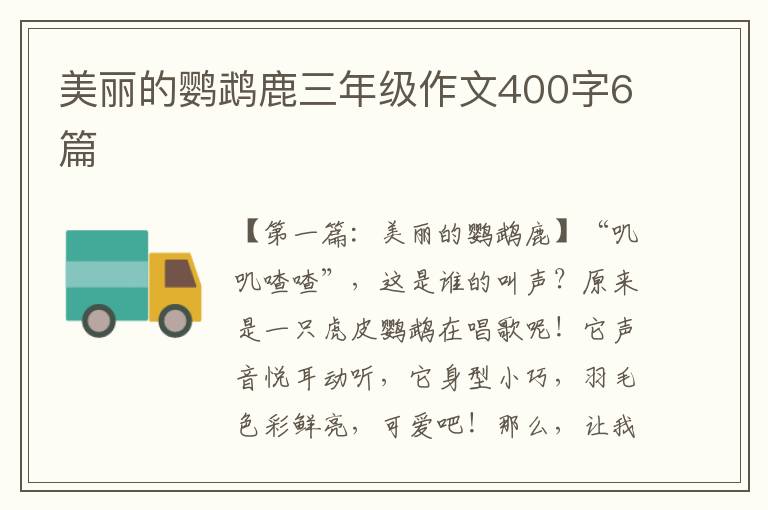 美丽的鹦鹉鹿三年级作文400字6篇