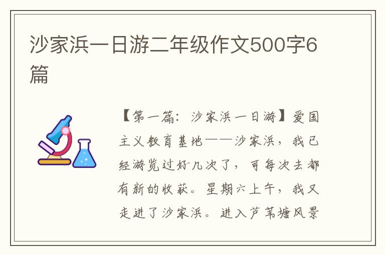 沙家浜一日游二年级作文500字6篇