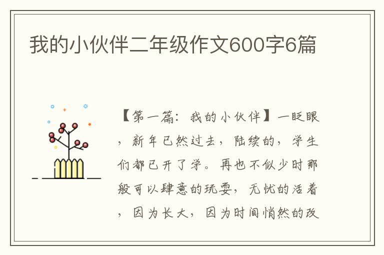 我的小伙伴二年级作文600字6篇