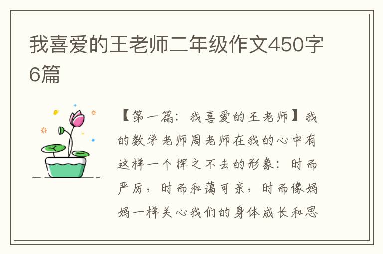 我喜爱的王老师二年级作文450字6篇