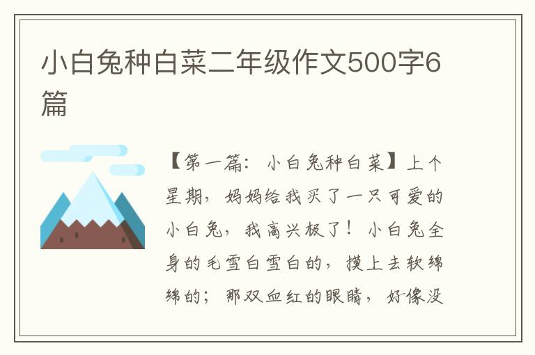 小白兔种白菜二年级作文500字6篇