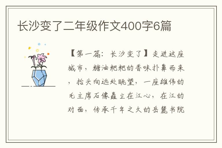 长沙变了二年级作文400字6篇