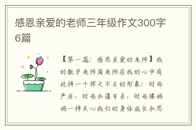 感恩亲爱的老师三年级作文300字6篇