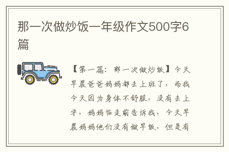 那一次做炒饭一年级作文500字6篇