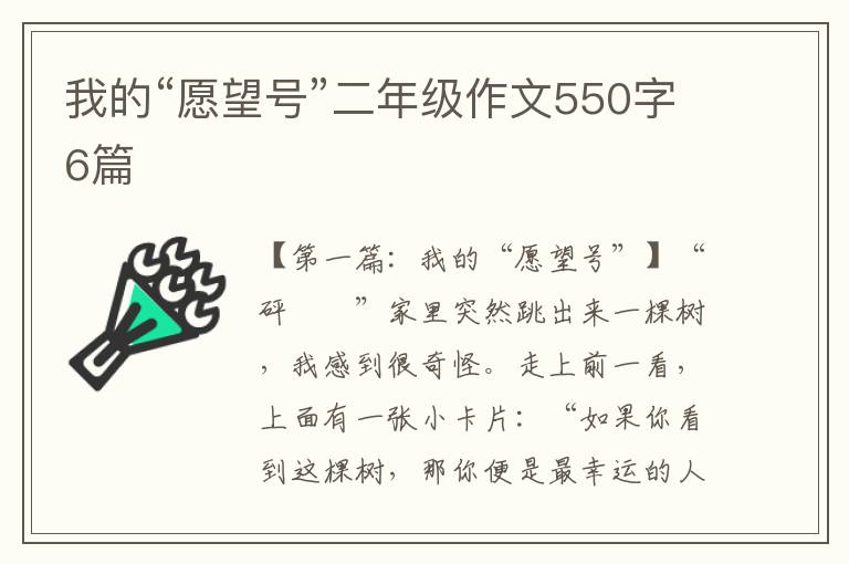 我的“愿望号”二年级作文550字6篇