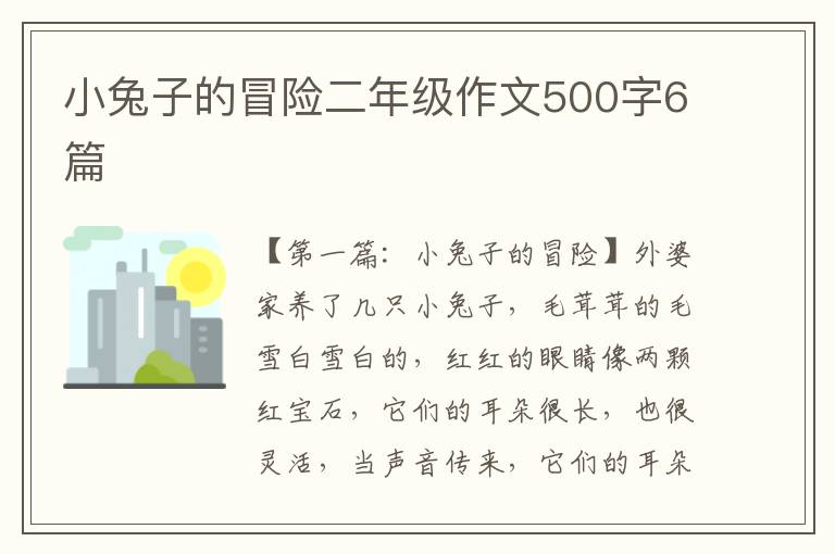 小兔子的冒险二年级作文500字6篇