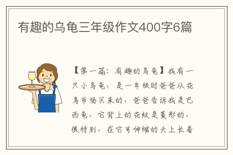 有趣的乌龟三年级作文400字6篇