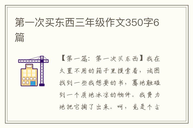 第一次买东西三年级作文350字6篇