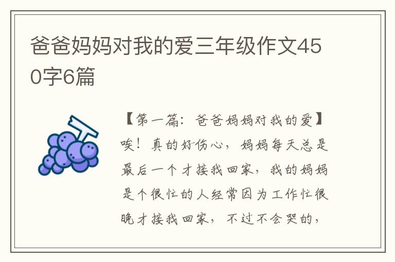 爸爸妈妈对我的爱三年级作文450字6篇