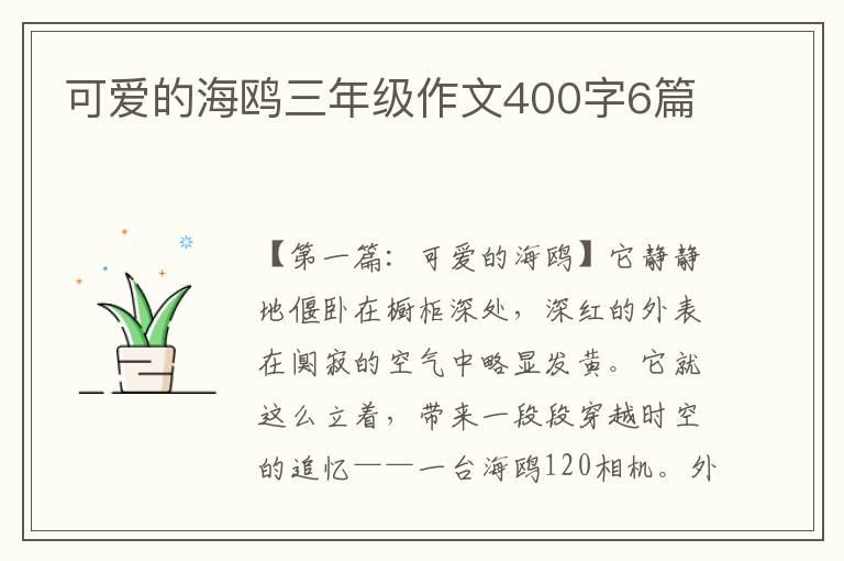 可爱的海鸥三年级作文400字6篇