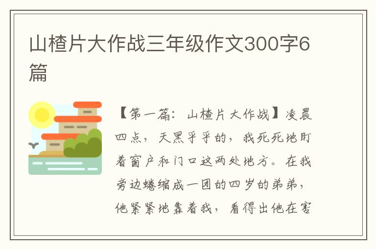 山楂片大作战三年级作文300字6篇