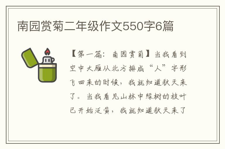 南园赏菊二年级作文550字6篇