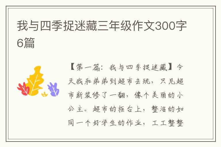 我与四季捉迷藏三年级作文300字6篇