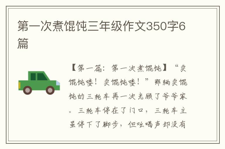 第一次煮馄饨三年级作文350字6篇