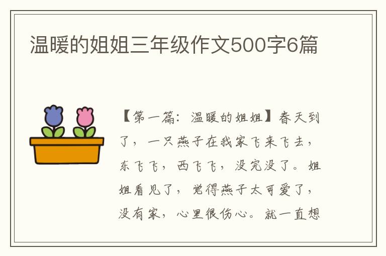 温暖的姐姐三年级作文500字6篇