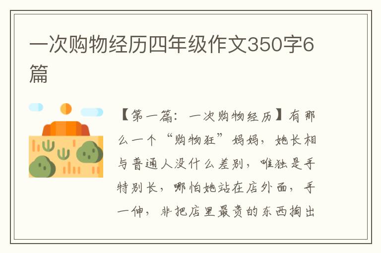 一次购物经历四年级作文350字6篇