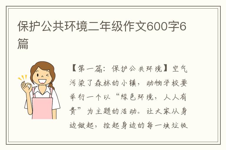 保护公共环境二年级作文600字6篇