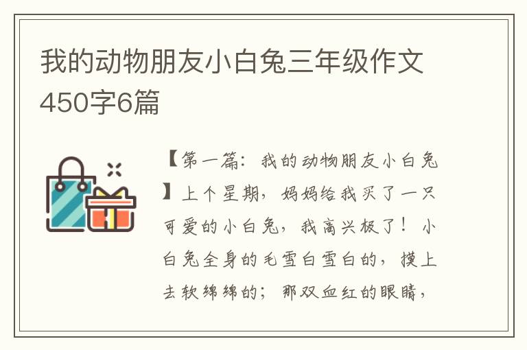 我的动物朋友小白兔三年级作文450字6篇