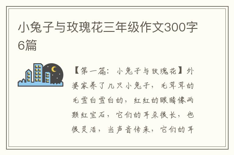 小兔子与玫瑰花三年级作文300字6篇