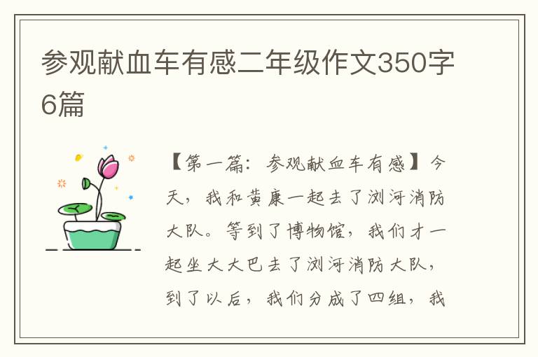 参观献血车有感二年级作文350字6篇