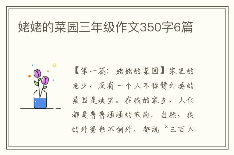 姥姥的菜园三年级作文350字6篇