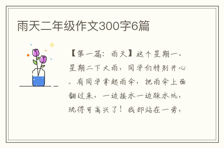 雨天二年级作文300字6篇