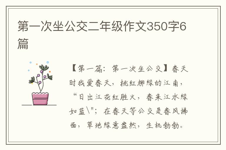 第一次坐公交二年级作文350字6篇