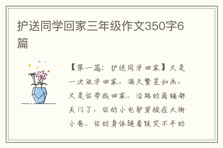 护送同学回家三年级作文350字6篇