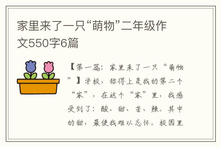 家里来了一只“萌物”二年级作文550字6篇