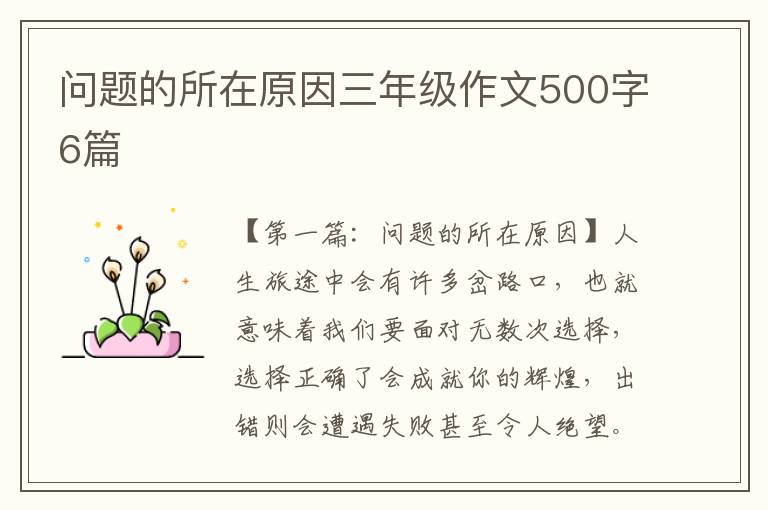 问题的所在原因三年级作文500字6篇