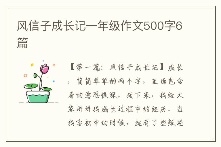 风信子成长记一年级作文500字6篇